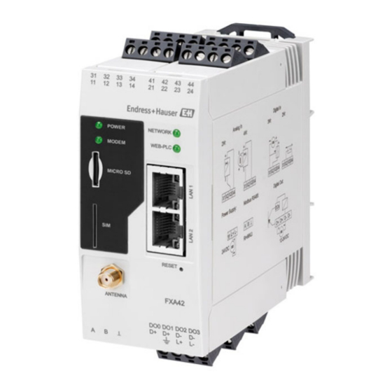 Endress+Hauser Fieldgate FXA42 Instructions Condensées