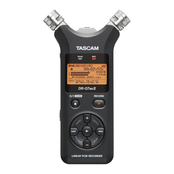 Tascam DR-07MKII Mode D'emploi