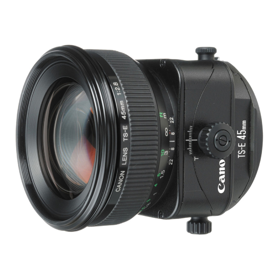 Canon TS-E24mm F3.5L Mode D'emploi