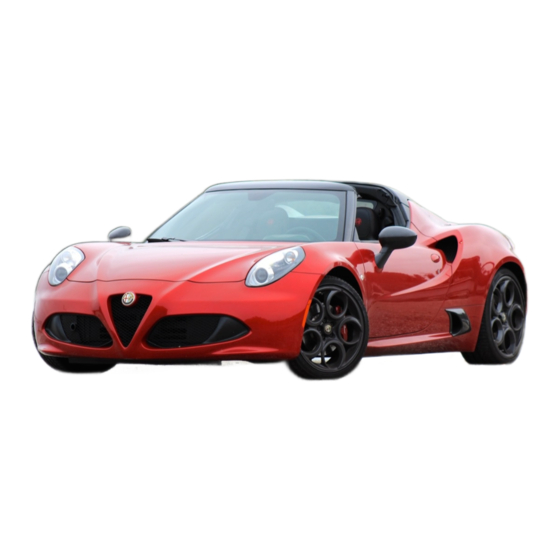 Alfa Romeo 4C Spider 2016 Guide De L'automobiliste