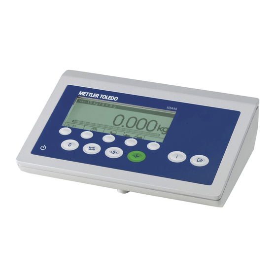 Mettler Toledo ICS445 Mode D'emploi