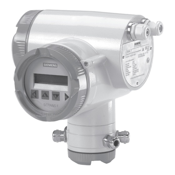 Siemens SITRANS F Instructions D'utilisation