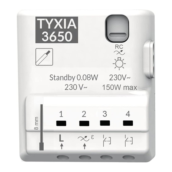 DELTA DORE TYXIA 3650 Additif À La Notice Générale