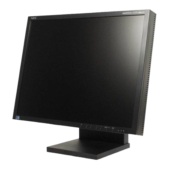 NEC MultiSync LCD2080UX Manuel Utilisateur