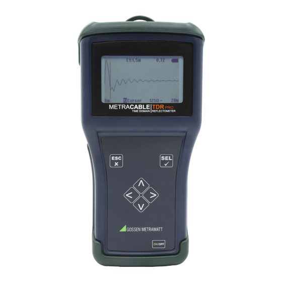 Gossen MetraWatt METRACABLE TDR PRO Mode D'emploi