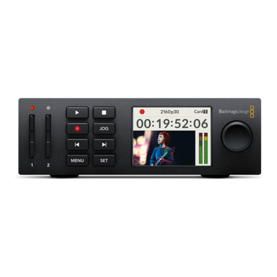 Blackmagic Design HyperDeck Studio Pro Manuels