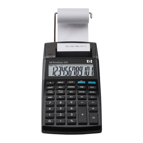 HP PrintCalc 100 Guide De L'utilisateur