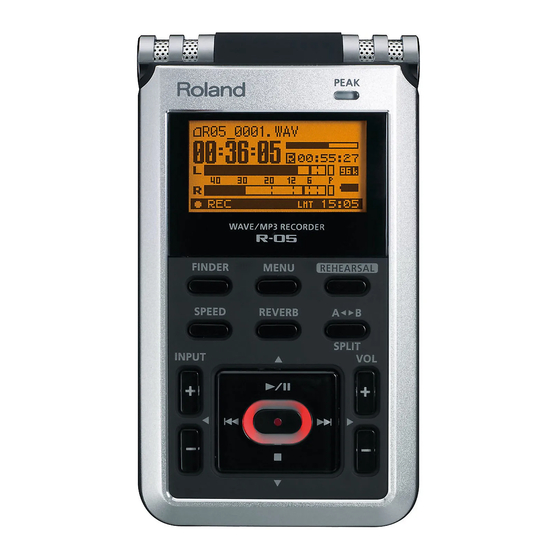 Roland R-05 Mode D'emploi