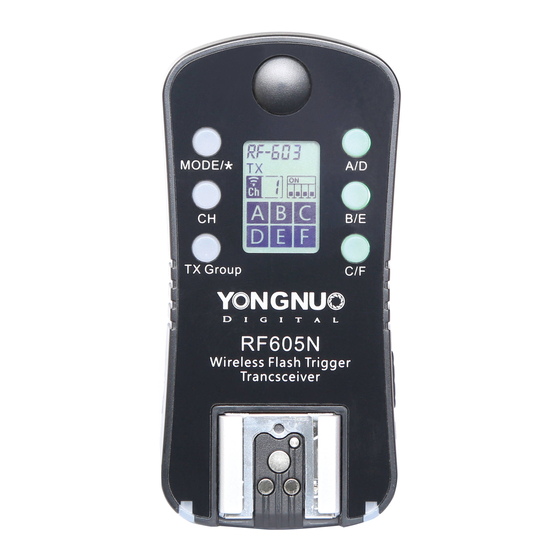 Yongnuo RF605 Mode D'emploi