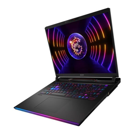 MSI Raider GE68 HX 14V Manuel D'utilisation