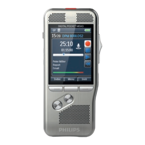 Philips Pocket Memo DPM8100 Manuels