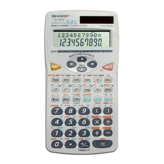 Sharp EL-520V Mode D'emploi