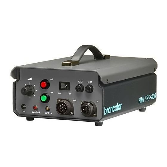 Broncolor HMI 575.800 Manuels