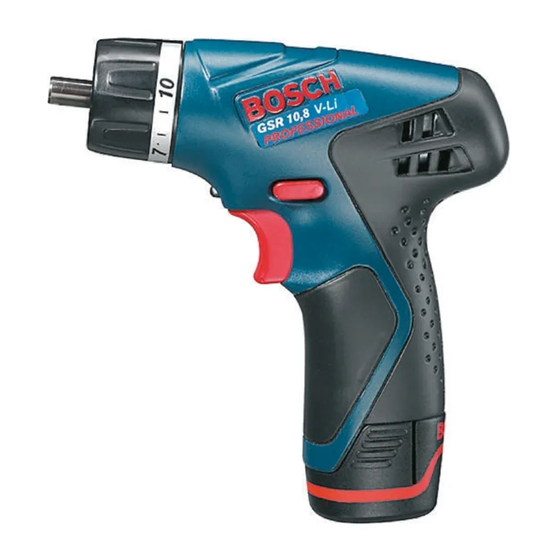 Bosch GSR 10,8 V-LI Professional Notice Originale