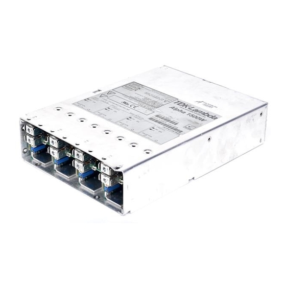 TDK-Lambda Alpha 1500 Mode D'emploi