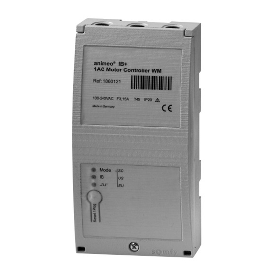 SOMFY animeo IB+ 1AC Motor Controller Notice D'installation