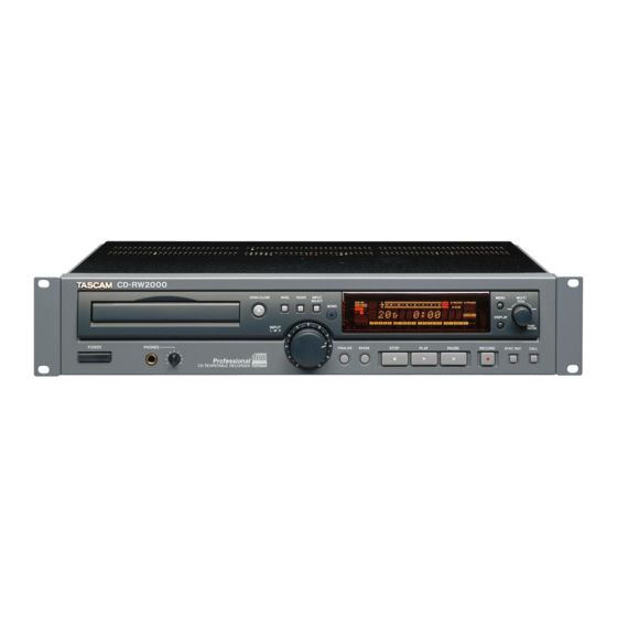 Tascam CD-RW2000 Manuel Utilisateur