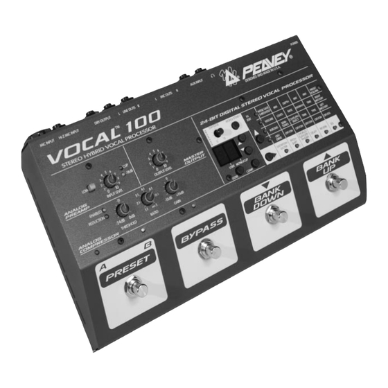 Peavey Vocal 100 Guide D'utilisation