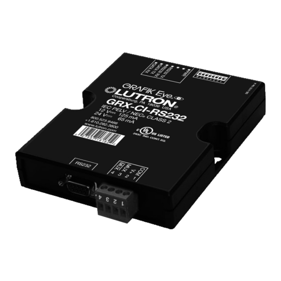 Lutron GRAFIK Eye GRX-CI-RS232 Instructions De Fonctionnement