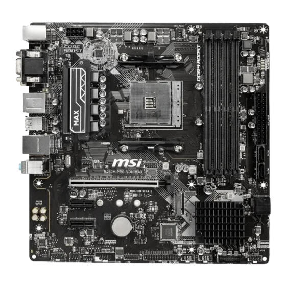 MSI B450M PRO-VDH MAX Mode D'emploi