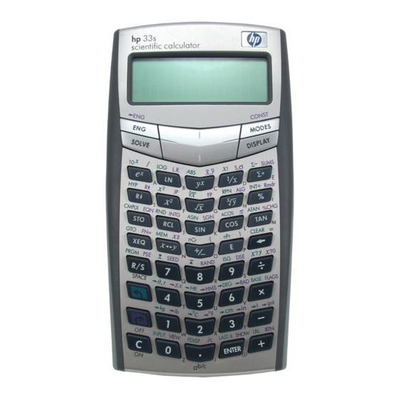 HP 33s Guide De L'utilisateur