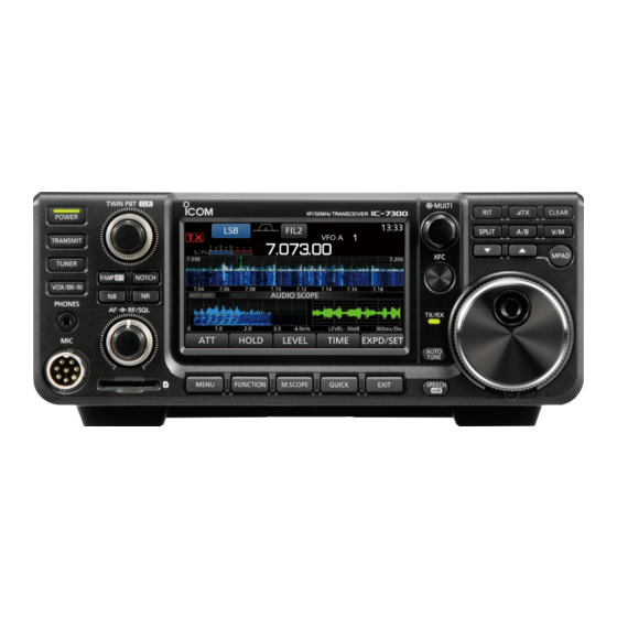 Icom IC-7300 Notice De Base