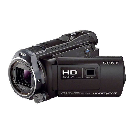 Sony Handycam HDR-PJ650E Guide De L'utilisateur