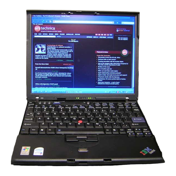 IBM Lenovo ThinkPad X60 Guide De Maintenance Et D'identification Des Incidents