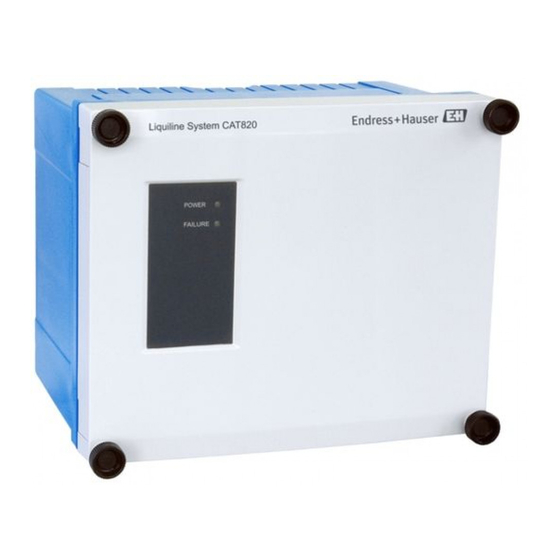 Endress+Hauser Liquiline System CAT820 Manuel De Mise En Service