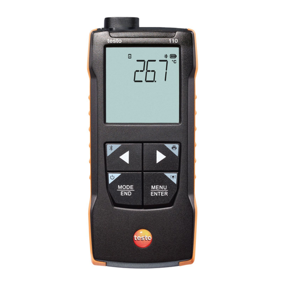 TESTO 110 Mode D'emploi