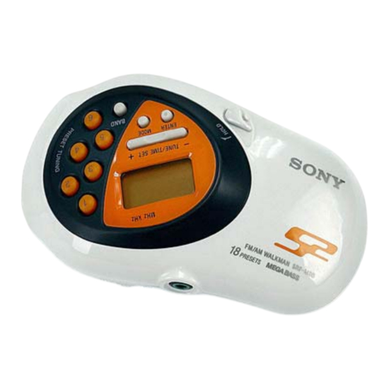 Sony WALKMAN SRF-M80 Mode D'emploi