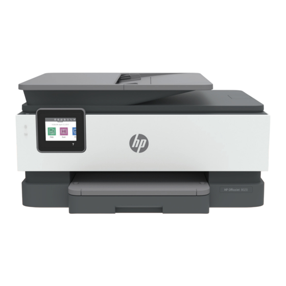 HP OfficeJet 8020 Serie Guide De L'utilisateur