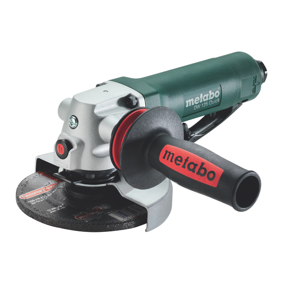 Metabo DW 125 Notice D'utilisation Originale