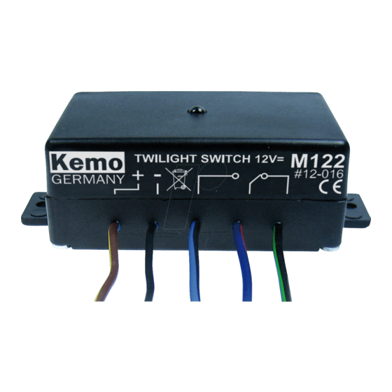 Kemo Electronic M122 Mode D'emploi