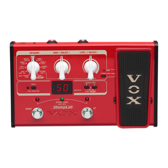 Vox STOMPLAB IIB Manuel D'utilisation