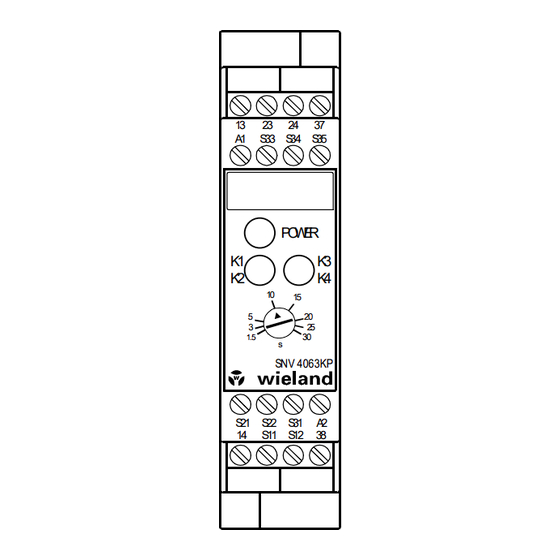 Wieland SNV 4063KP Notice Originale