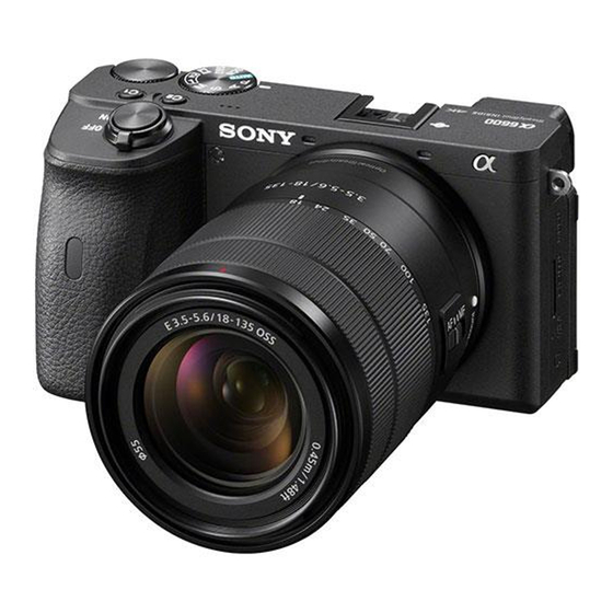 Sony Alpha 6600 Guide De Démarrage