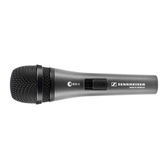 Sennheiser e 835 Notice D'emploi