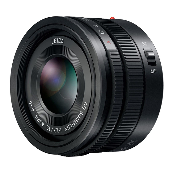 Panasonic Lumix H-X015 Mode D'emploi