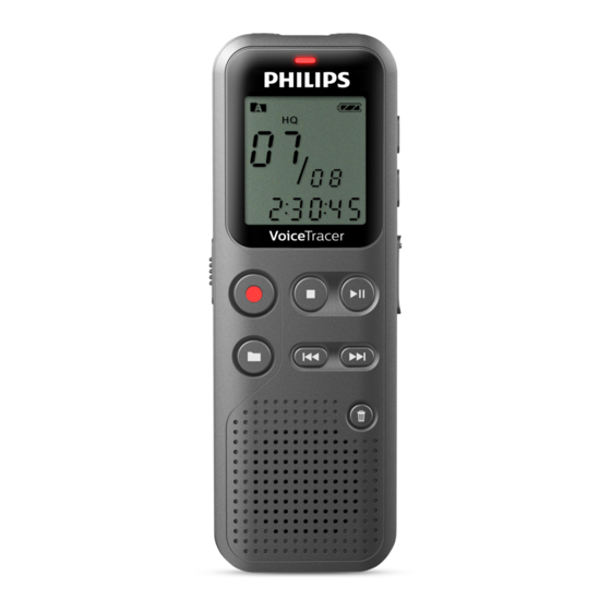 Philips VoiceTracer DVT1110 Guide De Démarrage Rapide