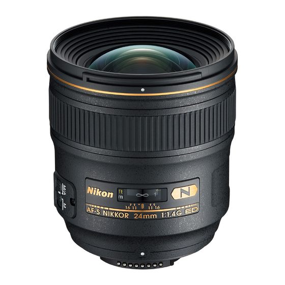 Nikon AF-S NIKKOR 24mm f/1.4G ED Manuel D'utilisation