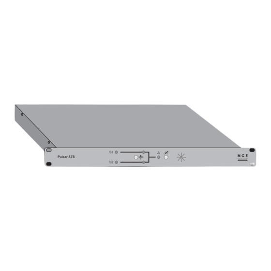 MGE UPS Systems Pulsar STS Manuel D'installation Et D'utilisation