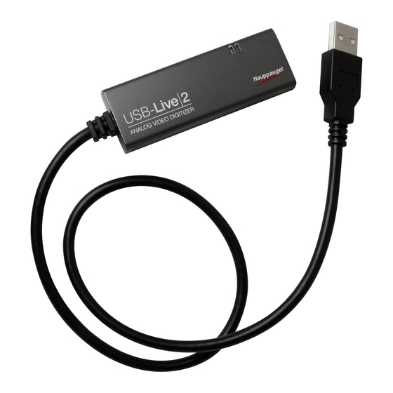 Hauppauge USB-Live2 Guide D'installation Rapide