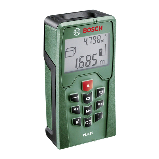 Bosch PLR 25 Notice Originale