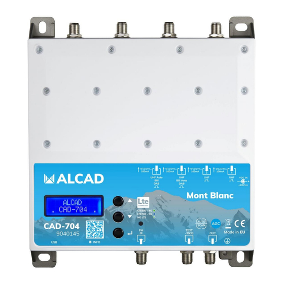 Alcad Mont Blanc CAD-704 Mode D'emploi