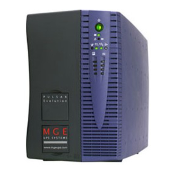 MGE UPS Systems Pulsar Evolution 1500 Manuel D'installation Et D'utilisation