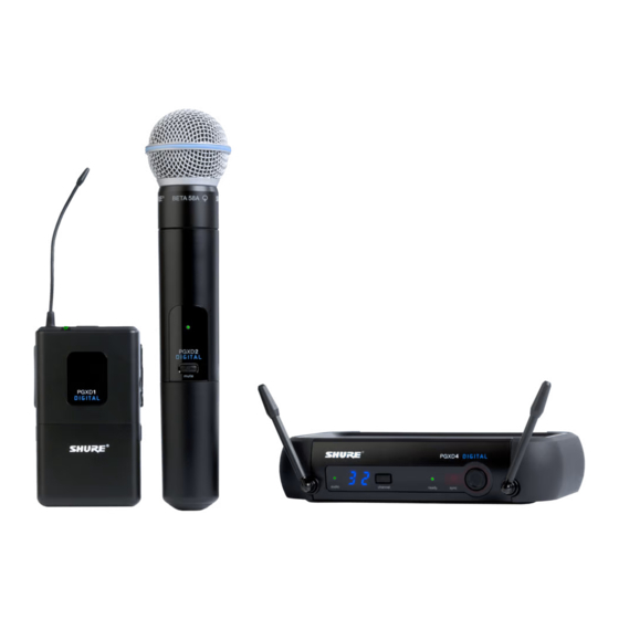 Shure PGXD Mise En Service Rapide