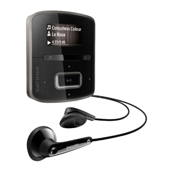 Philips GoGEAR SA3RGA02 Mode D'emploi