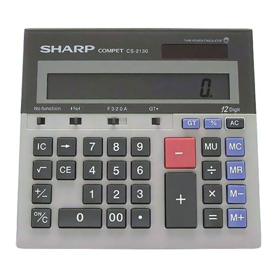 Sharp Compet CS-2130 Mode D'emploi