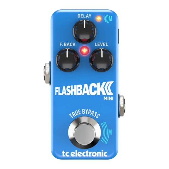 TC Electronic FLASHBACK 2 MINI DELAY Guide De Démarrage Rapide